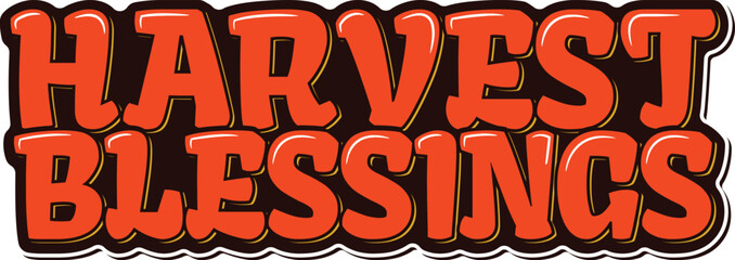 Graceful lettering vector design symbolizing the blessings of harvest during Thanksgiving, with rich, autumnal hues