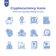 Take a look on this beautiful and amazing cryptocurrency vectors set, ready for premium download