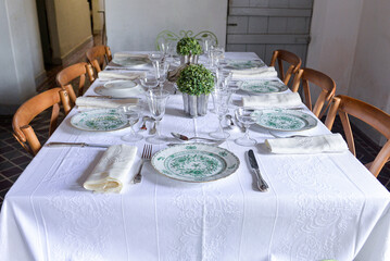 table, table setting with a napkin, table setting, table set for a dinner, table setting for a...