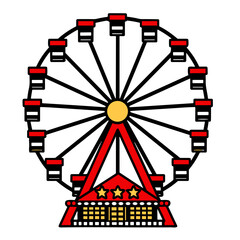 Ferris wheel icon, Simple vector illustration