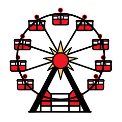 Ferris wheel icon, Simple vector illustration