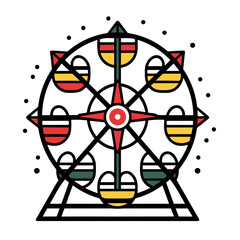 Ferris wheel icon, Simple vector illustration