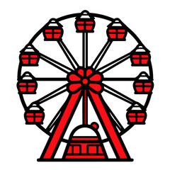 Ferris wheel icon, Simple vector illustration