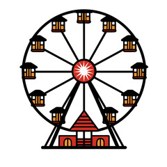 Ferris wheel icon, Simple vector illustration