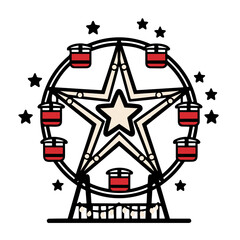 Ferris wheel icon, Simple vector illustration