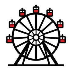 Ferris wheel icon, Simple vector illustration