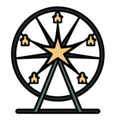 Ferris wheel icon, Simple vector illustration