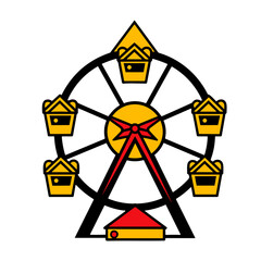 Ferris wheel icon, Simple vector illustration