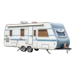 Caravan isolated on white created with Generative AI