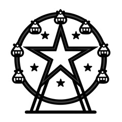 Ferris wheel icon, Simple vector illustration