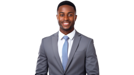 African-american young freelancer businessman student boss. Transparent background or PNG file. Generated by AI