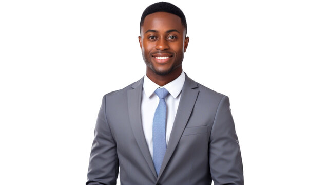 African-american young freelancer businessman student boss. Transparent background or PNG file. Generated by AI