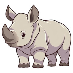 Fototapeta premium Cute Rhinoceros Clipart