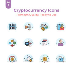 Get you hold on this beautiful and amazing cryptocurrency vectors set, ready for premium download
