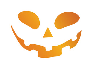 Orange gradient Halloween holiday pumpkin face flat icon