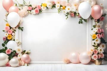 Naklejka na ściany i meble frame with flowers