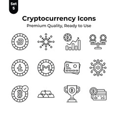Get your hands on this amazing cryptocurrency vectors set, ready for premium download