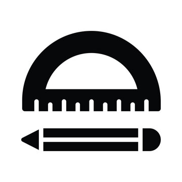 recommend clip art: Check this carefully crafted icon of stationery, protractor with pencil vector design