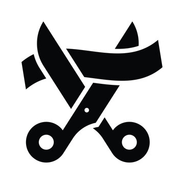 recommend clip art: Scissors cutting a paper showing concept icon of paper cutter