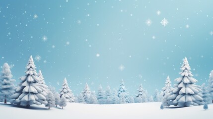 Abstract minimal winter Christmas background with Christmas tree, element and snowflakes, AI generated