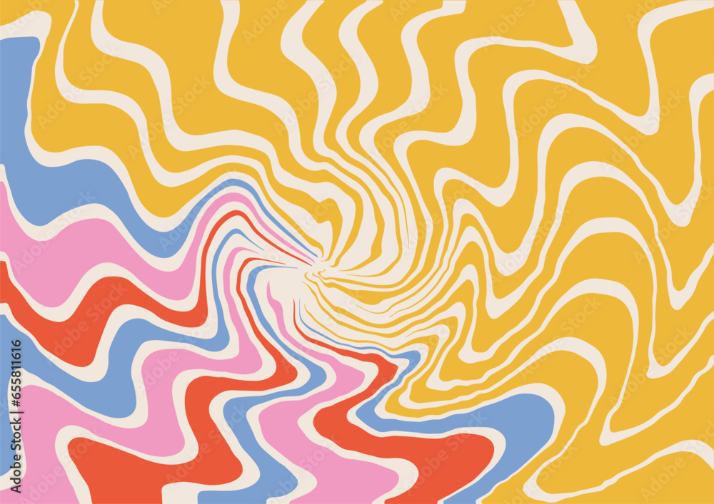 Poster abstract vector background with trippy marbling ebru texture like in retro design aesthetics of the 