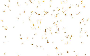 Realistic Golden Confetti and serpentine explosion For The Festival Party Ribbon Blast Carnival Elements Or Birthday Celebration