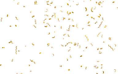 Realistic Golden Confetti and serpentine explosion For The Festival Party Ribbon Blast Carnival Elements Or Birthday Celebration