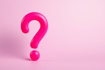Pink question mark or icon design in 3d rendering