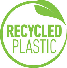 Symbol produced with recycled plastic