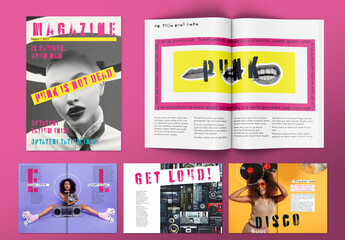 Punk Style Magazine Template with Bold Colors Layout