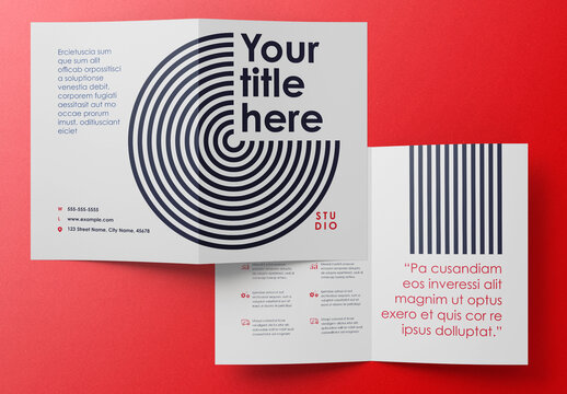 Colorful Geometric and Abstract Diptych Brochure Layout