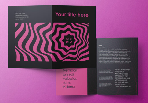 Colorful Geometric and Abstract Diptych Brochure Layout