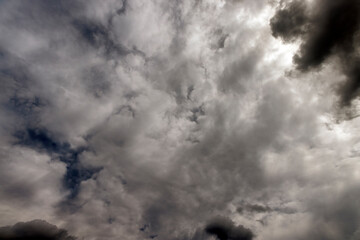 stormy sky is black and gloomy in the summer season