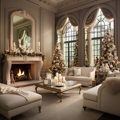 christmastree in livingroom interior design