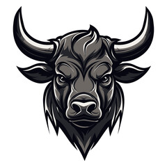Bull illustration, isolated on transparent background, Ai Generated.