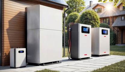 Home battery energy storage system near house, charger