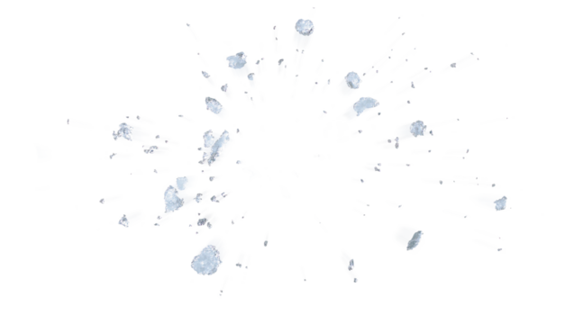 Broken ice cubes  cracks  splashes  PNG transparent