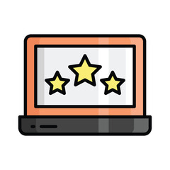 Star inside laptop showing concept of feedback