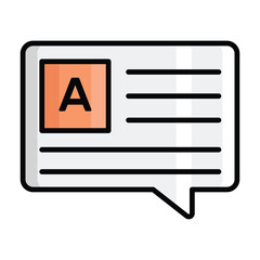 A vector icon design of answer question