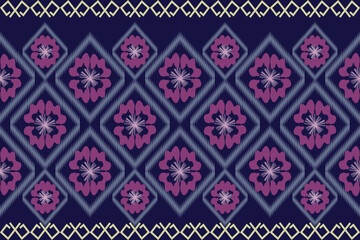 Ikat floral paisley embroidery on pattern traditional.Aztec style abstract vector illustration.design for texture,fabric,clothing,wrapping,decoration.