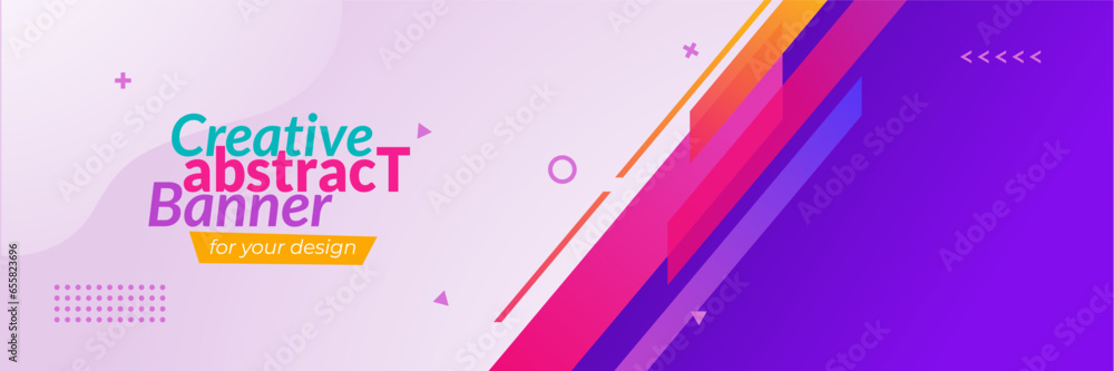 Poster vector abstract banner design web template. color gradient background, geometric halftone pattern, v