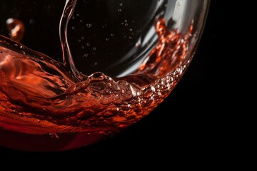 zoomed-in view of poured wine. Generative AI