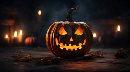 Fototapeta premium Isolated Halloween pumpkins Jack O Lantern Halloween Pumpkin