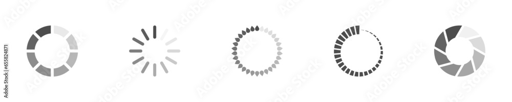 Poster download sign set. load icons set. load system. data load. loading bar. froze computer. vector stock
