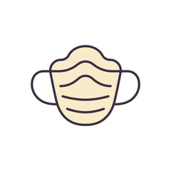 Medical mask related vector icon. Medical mask sign. Isolated on white background. Editable vector illustration