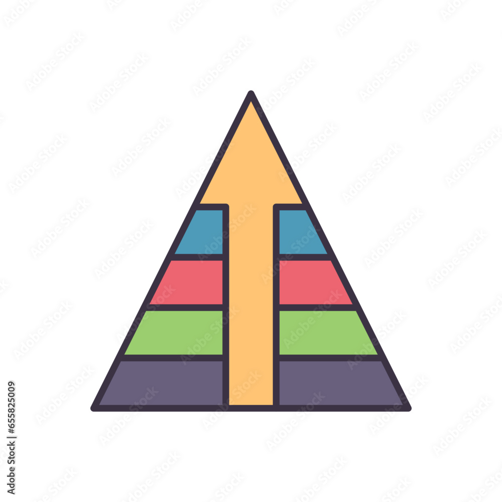 Wall mural pyramid with arrow related vector icon. isolated on white background. vector