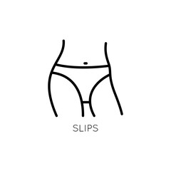 Slips panties icon. Women's underwear for web design, internet, advertising, labels, industry.