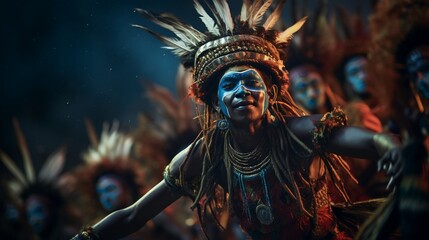 Dance along with the captivating performers at the Awa Dance Festival, moving to the rhythm of tradition.  - obrazy, fototapety, plakaty
