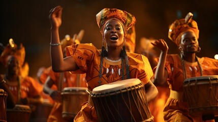 Dance to the beat of the drums at the Awa Dance Festival, a rhythmic celebration of culture.  - obrazy, fototapety, plakaty