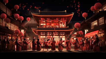 Immerse yourself in the cultural pageantry of the Gion Matsuri festival, a feast for the senses.  - obrazy, fototapety, plakaty